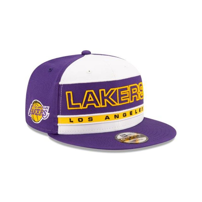 NBA Los Angeles Lakers Stripe 9Fifty Snapback (JBT4115) - Purple New Era Caps